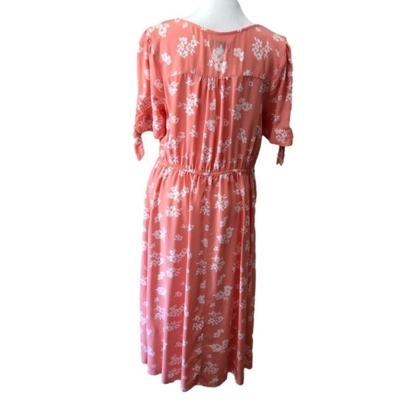 PEYTON & Parker midi length button front shirtwaist dress. Floral and dots. Sz M - Picture 2 of 7